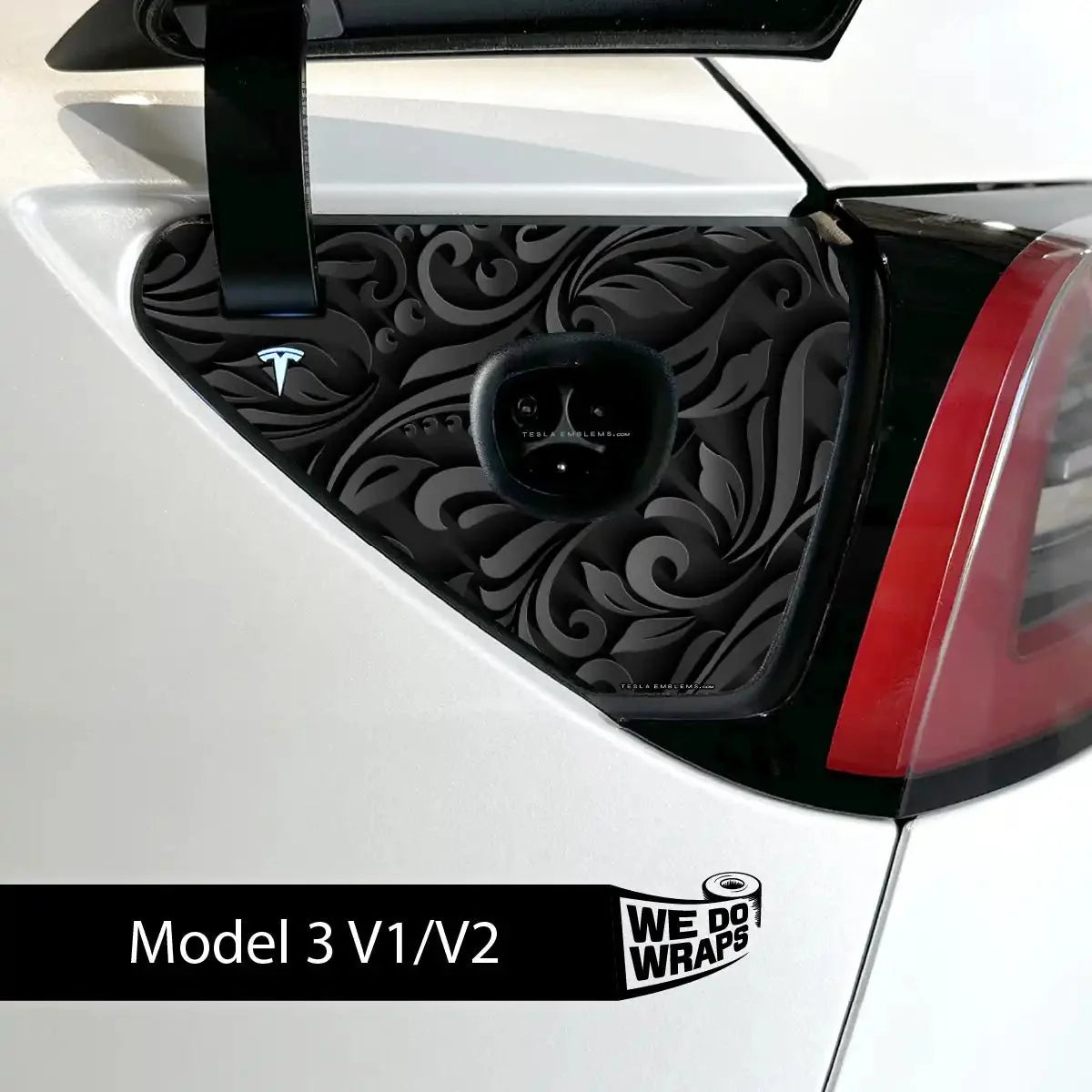 Nocturnal Petals Tesla Charge Port Wrap | Model 3