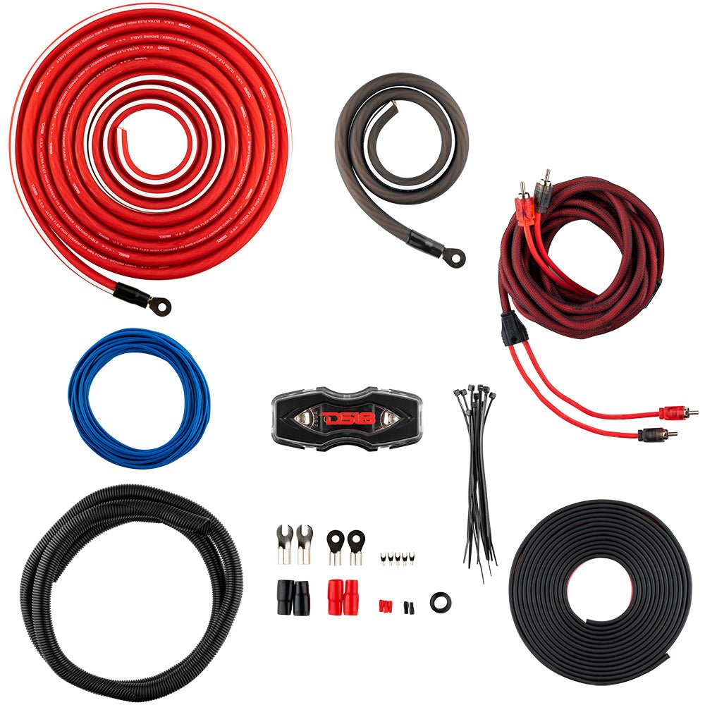 0-GA OFC 100% Copper Amplifier Installation Kit - RED