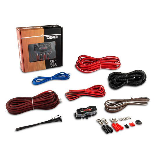 4-GA OFC 100% Copper Amplifier Installation Kit - RED