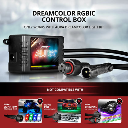 AURA DreamColor LED Interior Ambient Lighting Kit (4 x 12 Inch or 6 x 12-Inch) - Bluetooth APP and Remote Enabled Full Color Spectrum