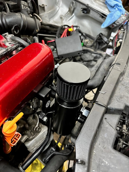 Oil Catch Can Kit + CNC Billet Mounting Bracket 1.8T VW MK4 Audi TT V1.2 - OEM Valve Cover Fitment