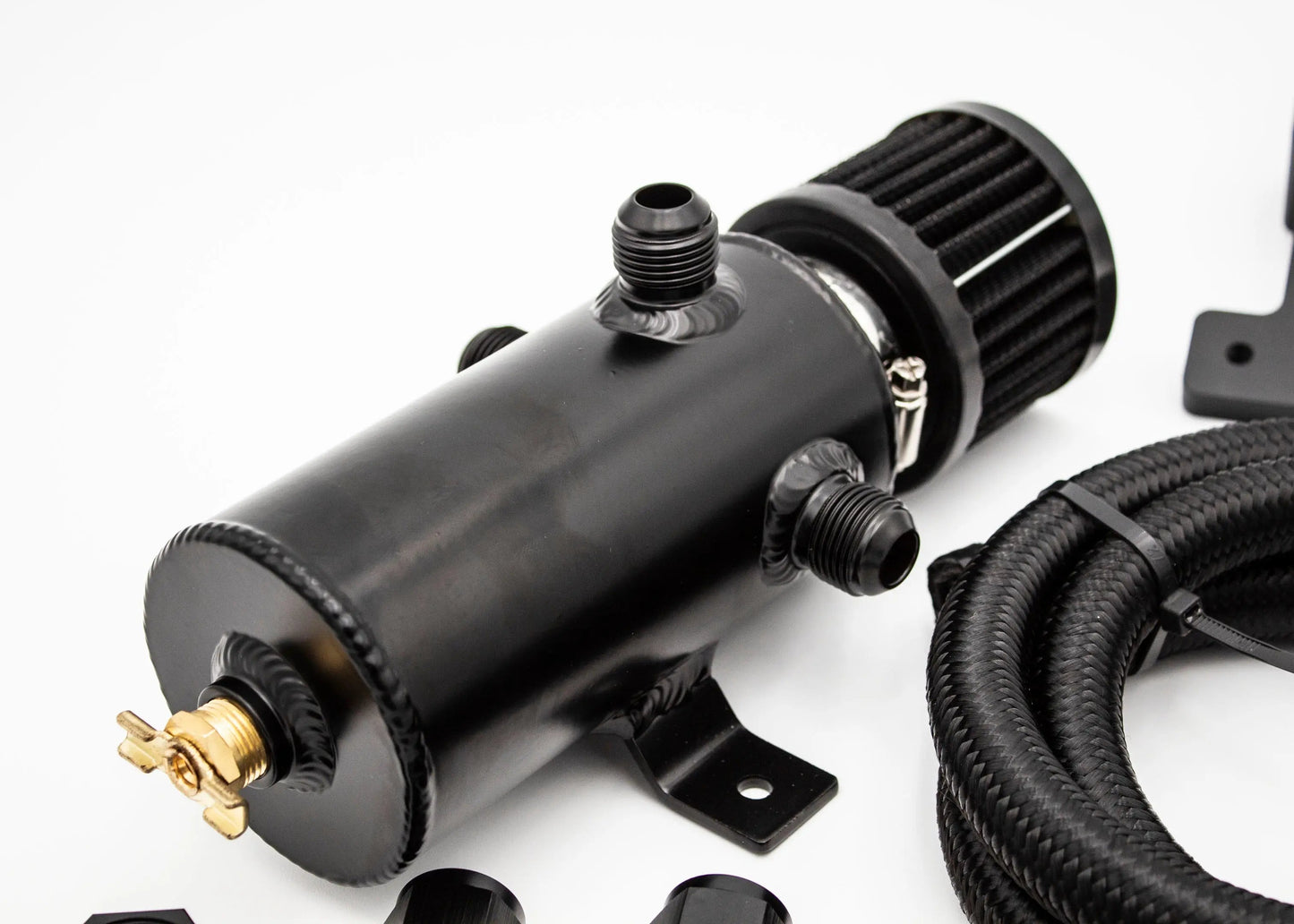 Oil Catch Can Kit + CNC Billet Mounting Bracket 1.8T VW MK4 Audi TT V1.2 - OEM Valve Cover Fitment
