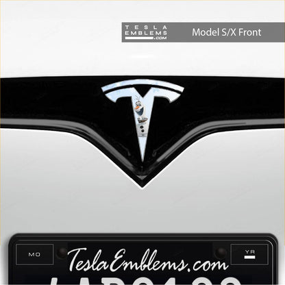 Olaf Tesla Emblem Decals (Front + Back) | Model S
