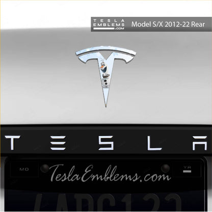 Olaf Tesla Emblem Decals (Front + Back) | Model S