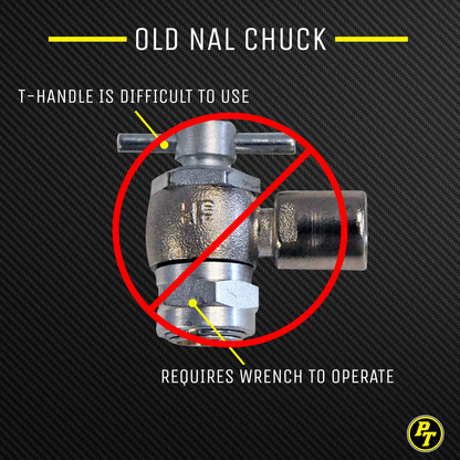 PT Shock Chuck™ Xtra Long - No Air Loss (NAL) Tire and Shock chuck - 1000 psi WP