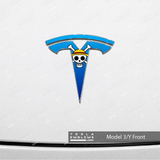 One Piece Tesla Emblem Decals (Front + Back) | Model 3