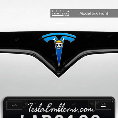 One Piece Tesla Emblem Decals (Front + Back) | Model S