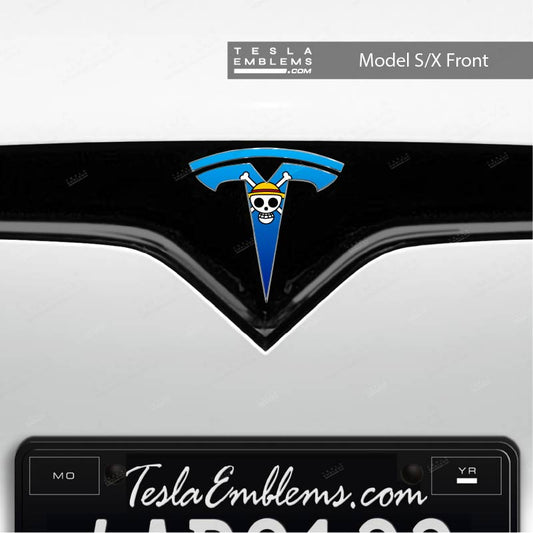 One Piece Tesla Emblem Decals (Front + Back) | Model S