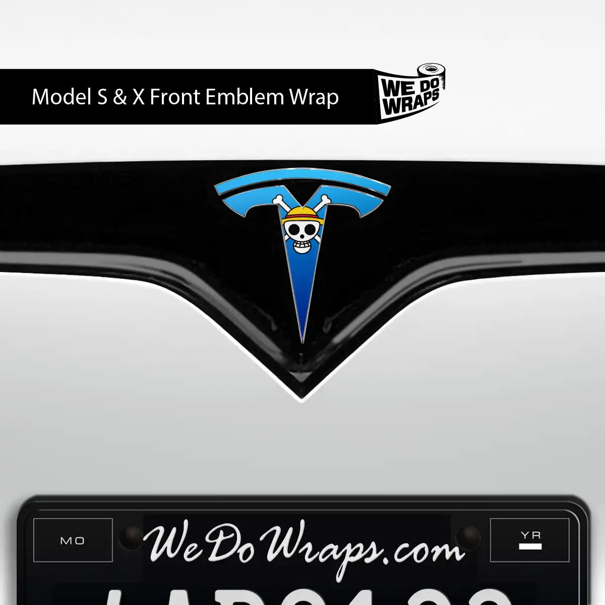 Straw Hat Pirate Tesla Emblem Decals (Front + Back) | Model S
