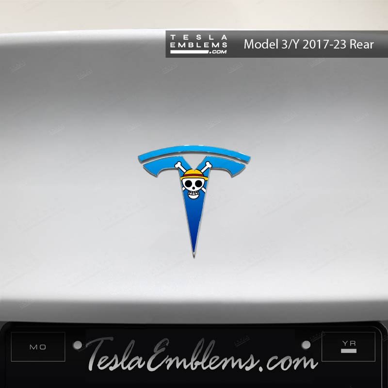 One Piece Tesla Emblem Decals (Front + Back) | Model 3