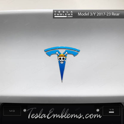 One Piece Tesla Emblem Decals (Front + Back) | Model 3