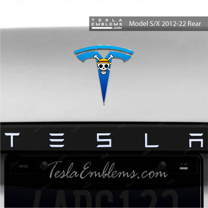 One Piece Tesla Emblem Decals (Front + Back) | Model X