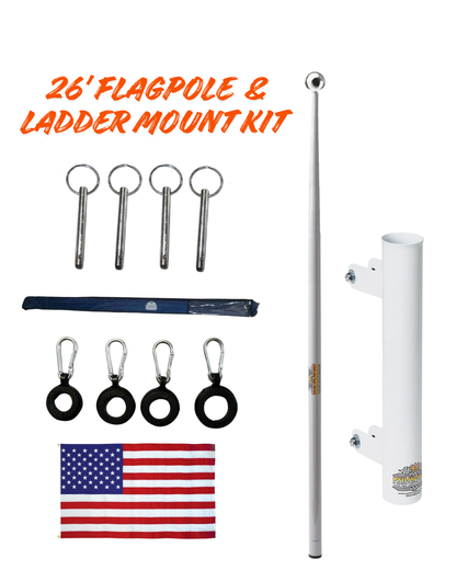 RV Telescopic Flagpole + Ladder Mount Kit