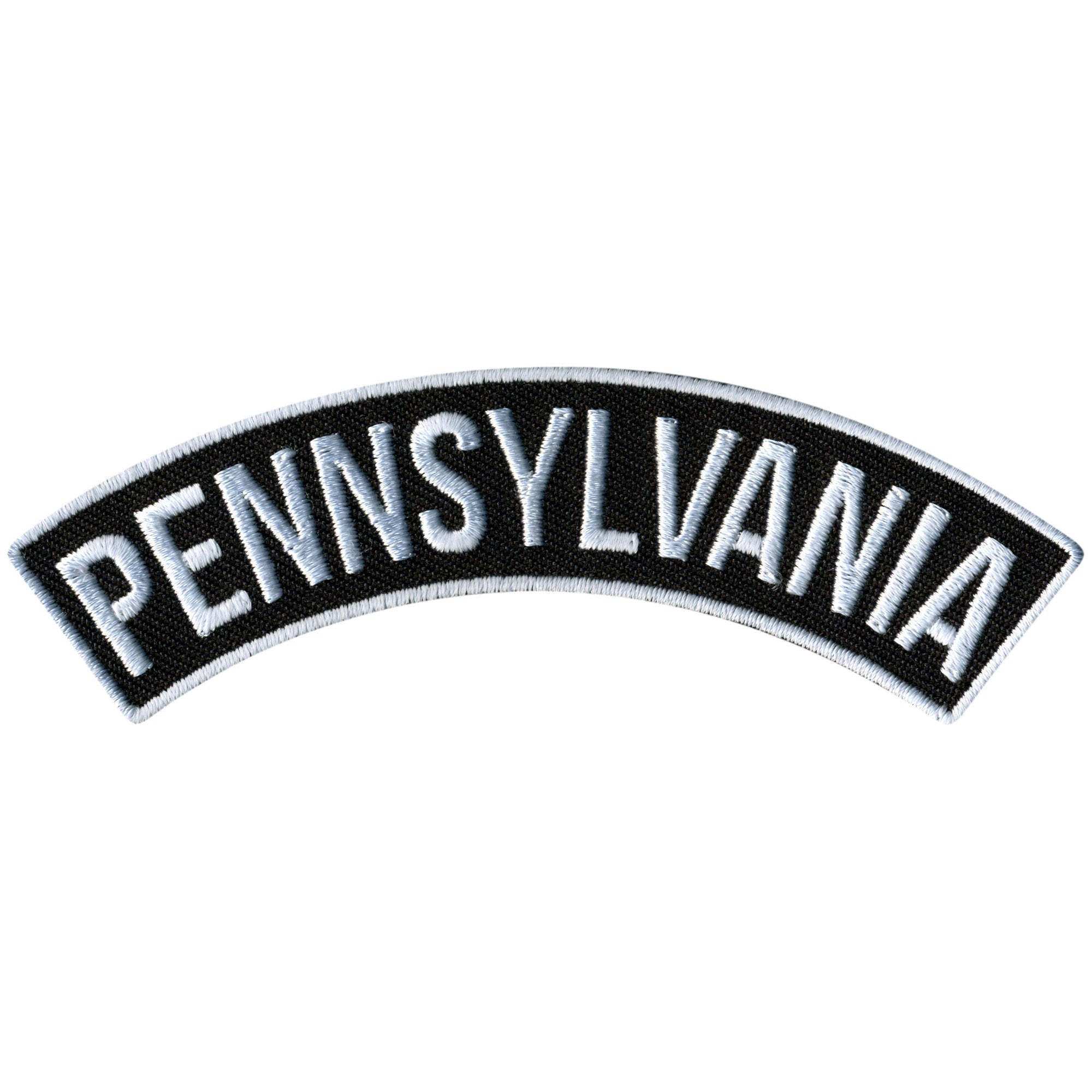 Hot Leathers Pennsylvania 4” X 1” Top Rocker Patch – Milky Motorsports