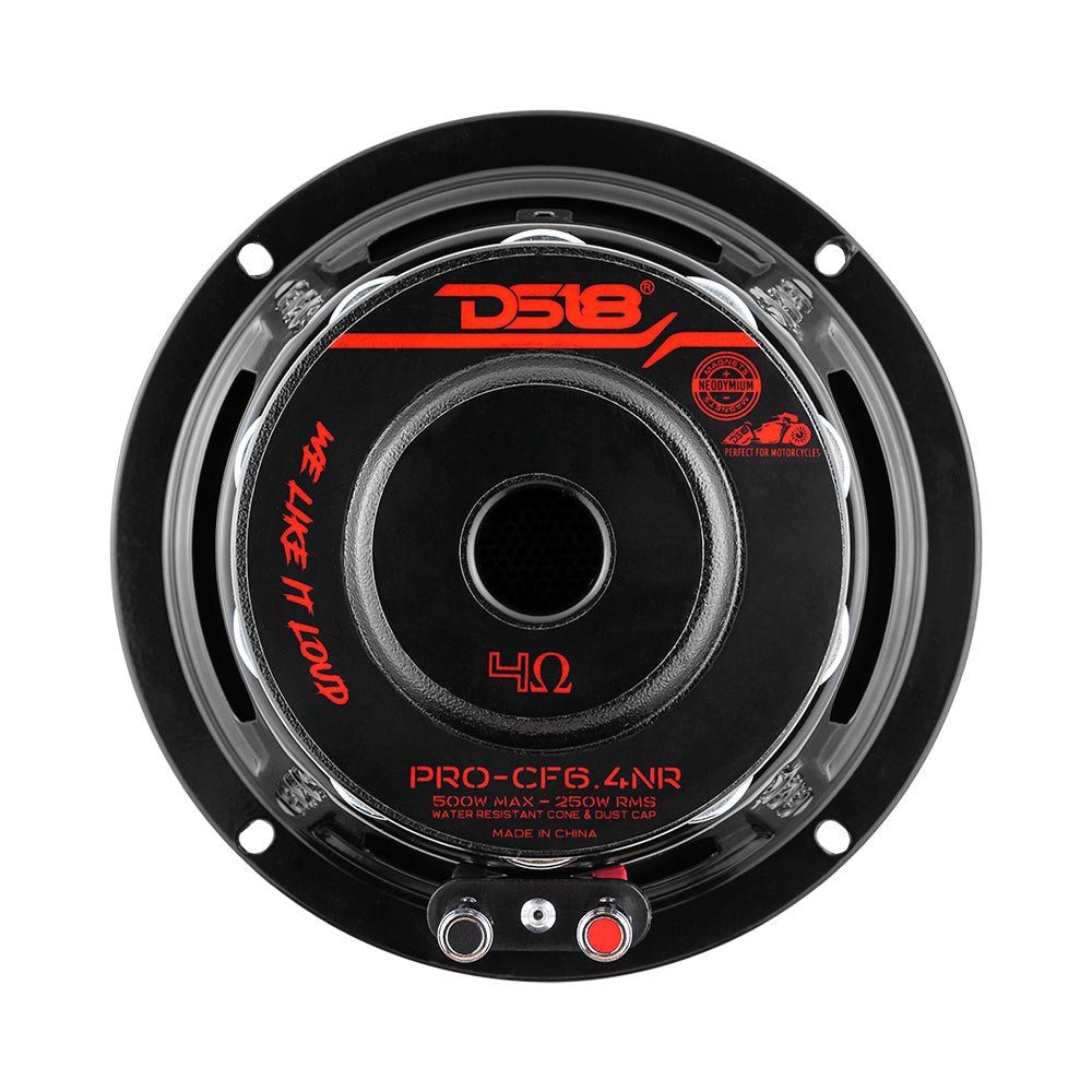 PRO 6.5" Mid-Bass Loudspeaker with Water-Resistant Carbon Fiber Cone & Neodymium Rings, 250W RMS, 4-Ohm