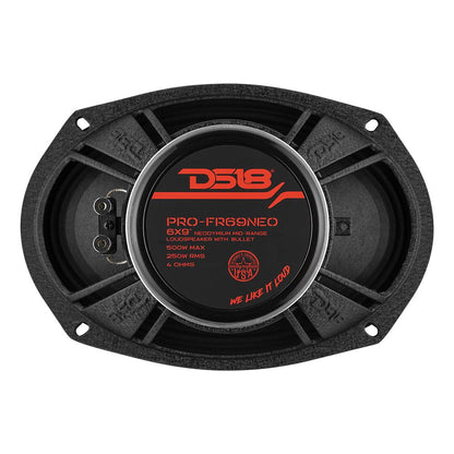 PRO 6x9" Neodymium Full-Range Bullet Loudspeaker 250 Watts Rms 4-Ohm