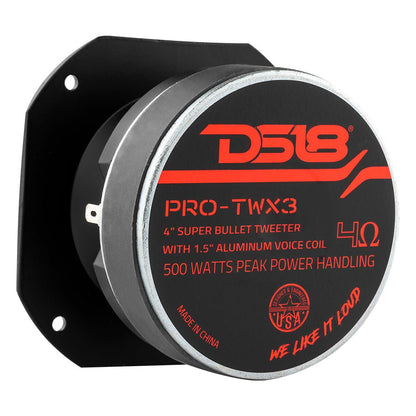 4" Super Bullet Tweeter 250 Watts 1.5" Titanium 4-Ohm Vc