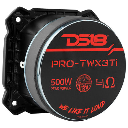 3.8" Super Bullet Tweeter | 250W RMS 1.5" Titanium 4-Ohm Vc