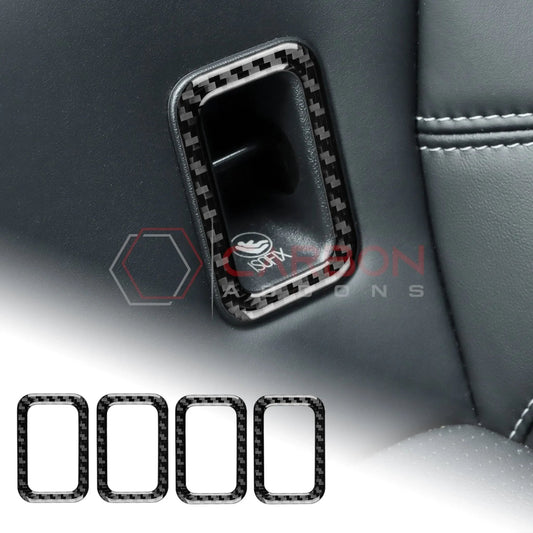 Real Carbon Fiber Rear Child Seat Anchor Trim Overlay for 2024+ Ford Mustang