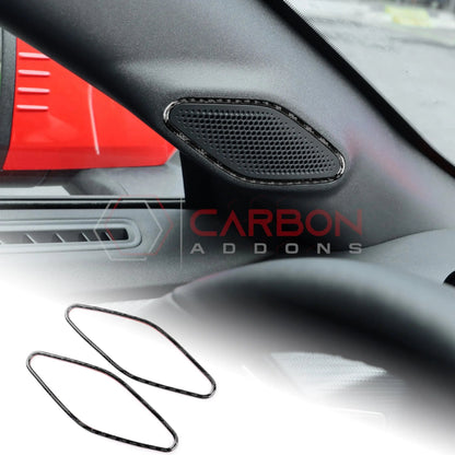 2024+ S650 Mustang Real Carbon Fiber A Pillar Speaker Trim Overlay