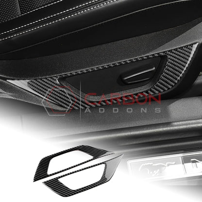 2024+ S650 Mustang Real Carbon Fiber Seat Control Outer Trim Overlay
