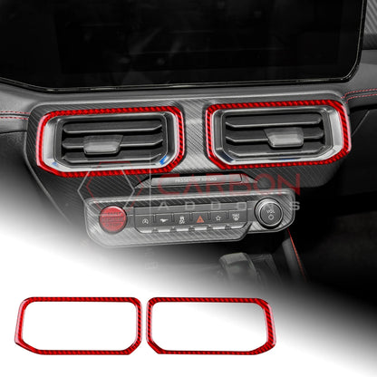 2024+ S650 Mustang Real Carbon Fiber Center AC Vent Frame Overlay