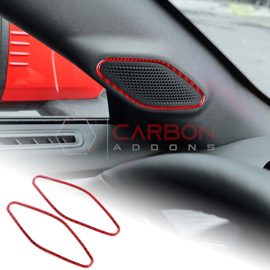 2024+ S650 Mustang Real Carbon Fiber A Pillar Speaker Trim Overlay
