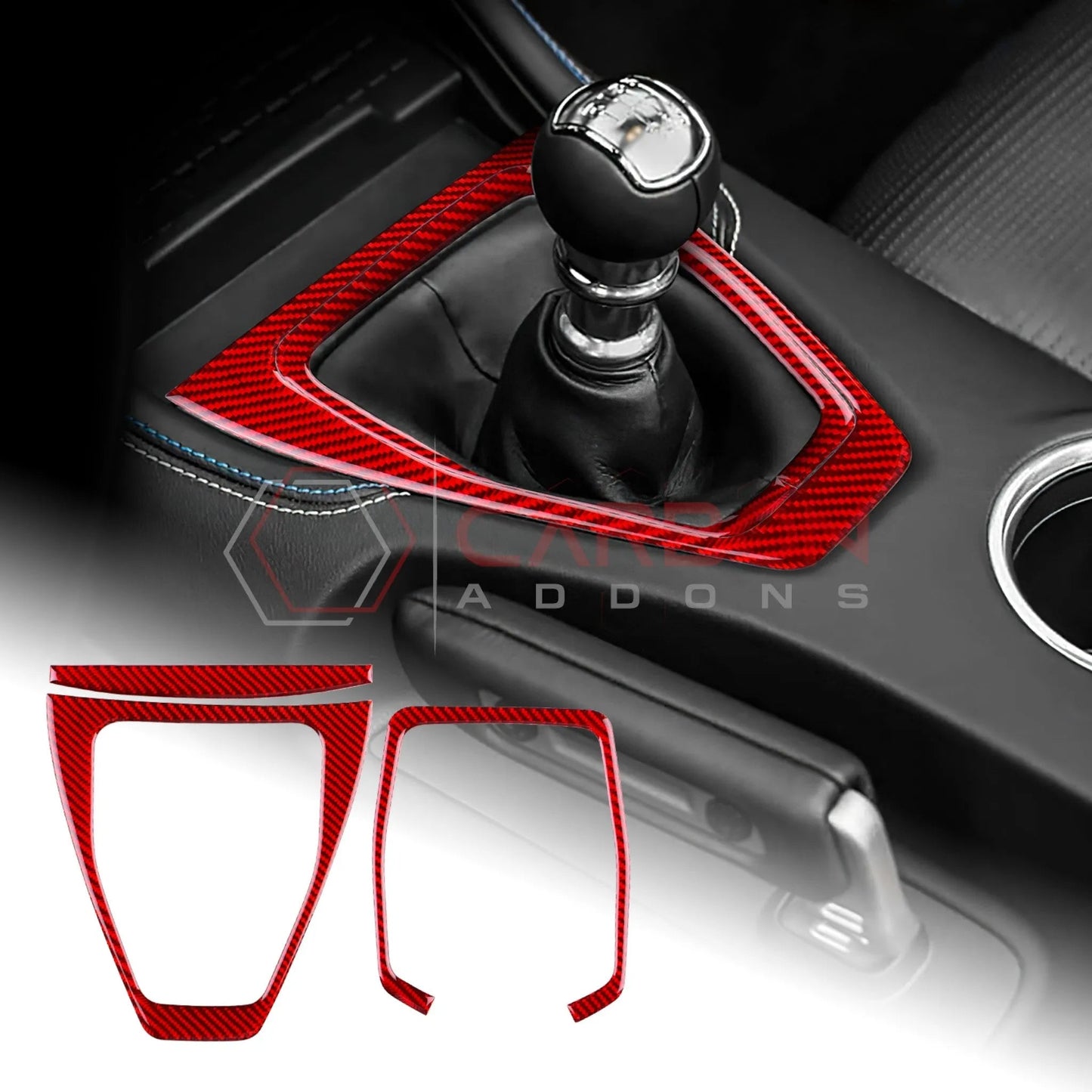 2024+ S650 Mustang Real Carbon Fiber Gear Shifter Trim Overlay