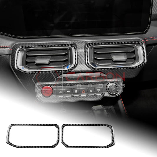 2024+ S650 Mustang Real Carbon Fiber Center AC Vent Frame Overlay
