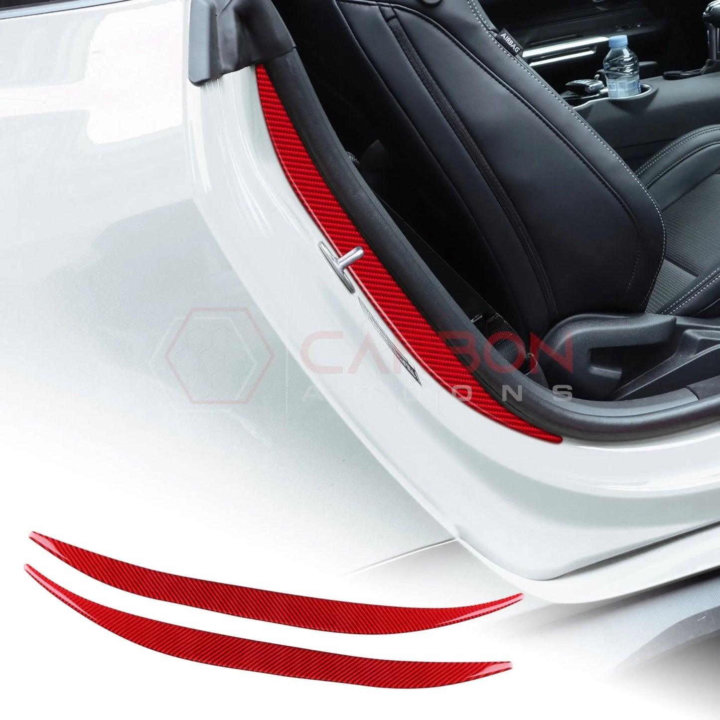 2024+ S650 Mustang Real Carbon Fiber Door Jam Trim Overlays