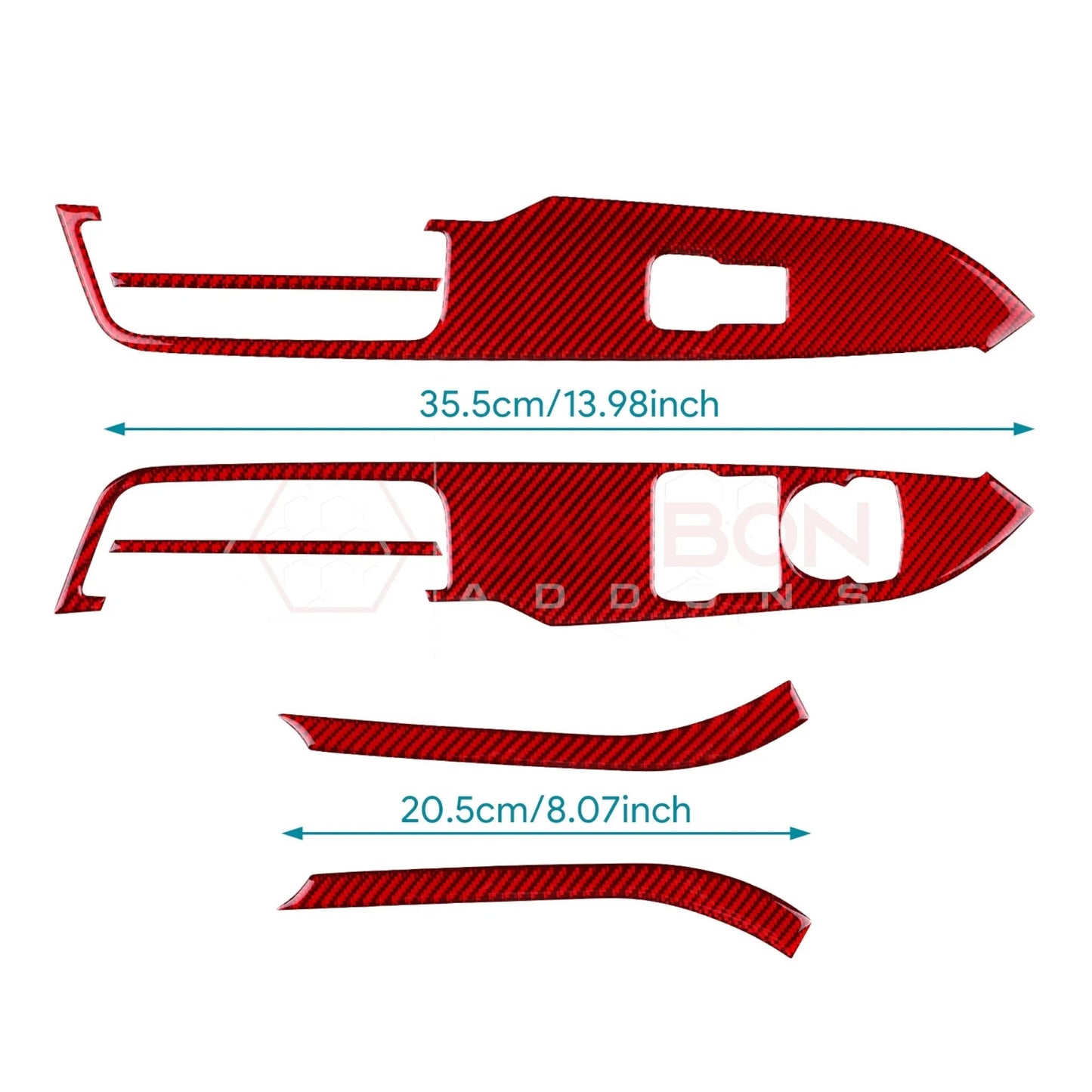 2024+ S650 Mustang Real Carbon Window switch Trim Overlay