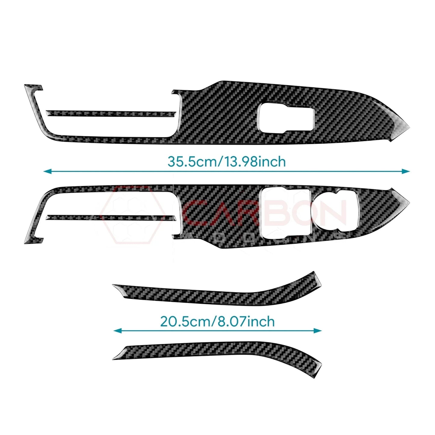 2024+ S650 Mustang Real Carbon Window switch Trim Overlay