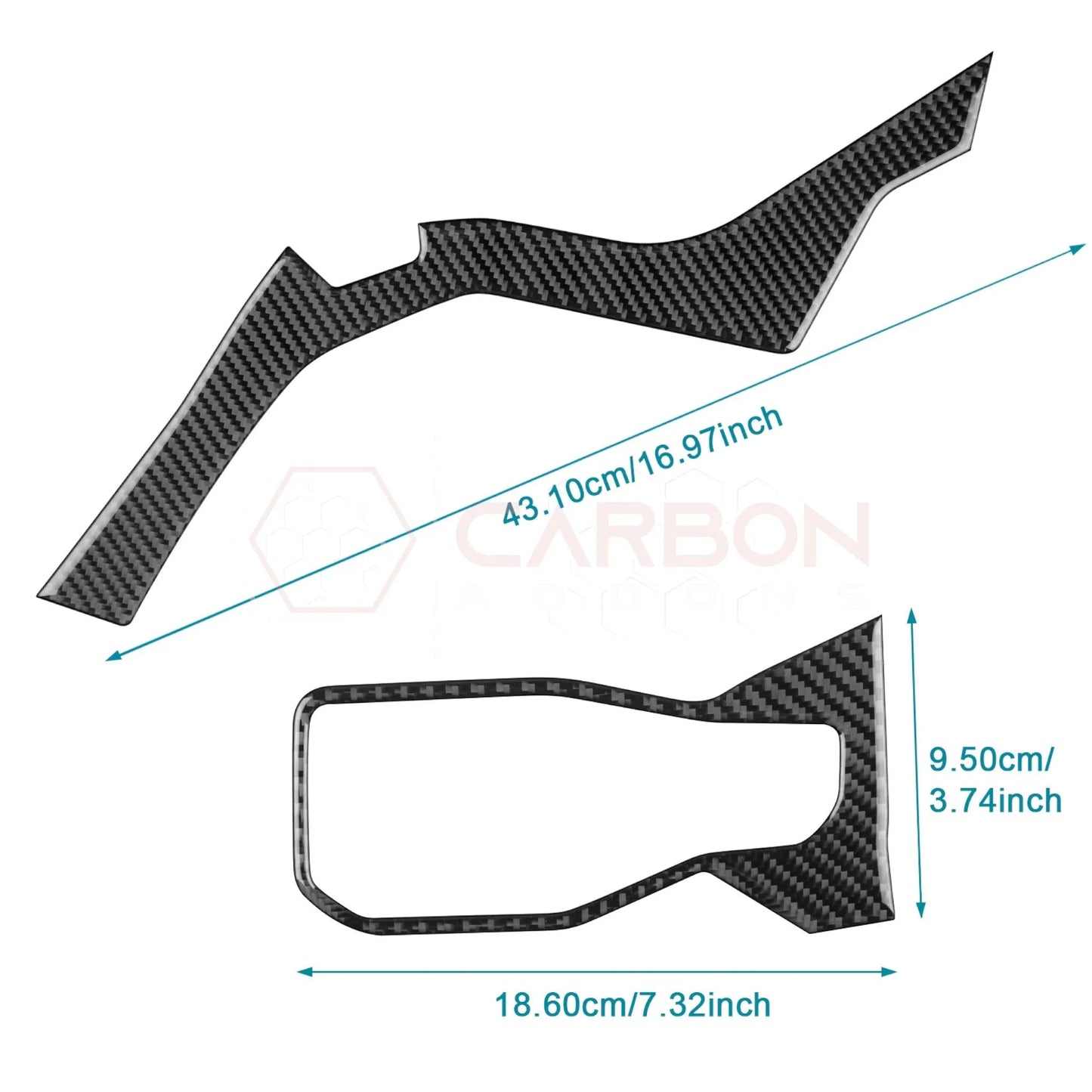 2024+ S650 Mustang Real Carbon Fiber Driver Side Dashboard Trim Overlays