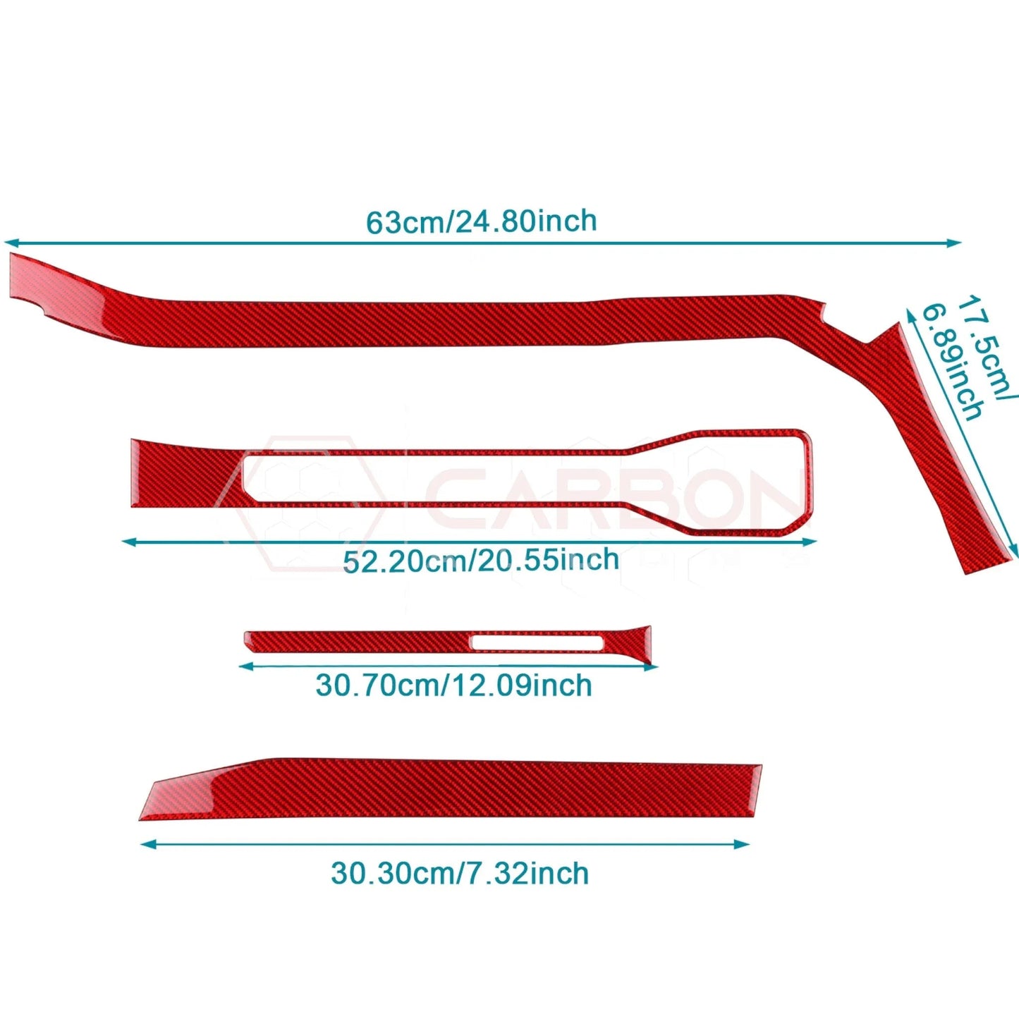 2024+ S650 Mustang Real Carbon Fiber Passenger Side Dashboard Trim Overlays