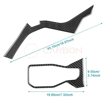 Real Carbon Fiber Driver Side Dashboard Trim Overlays for 2024+ Ford Mustang
