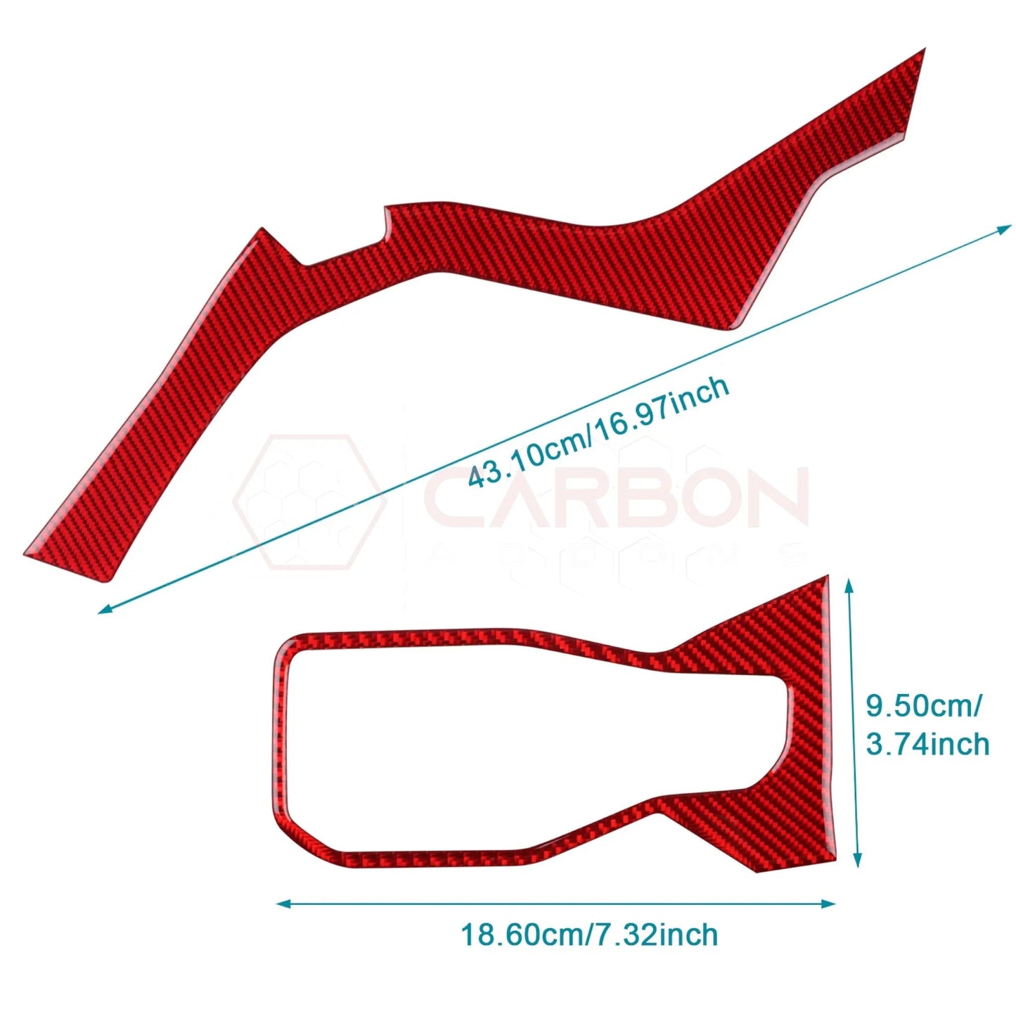Real Carbon Fiber Driver Side Dashboard Trim Overlays for 2024+ Ford Mustang