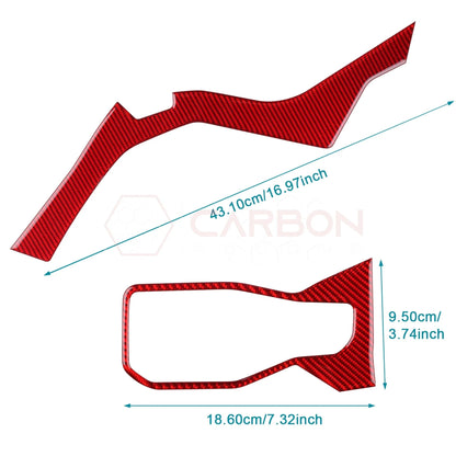 Real Carbon Fiber Driver Side Dashboard Trim Overlays for 2024+ Ford Mustang
