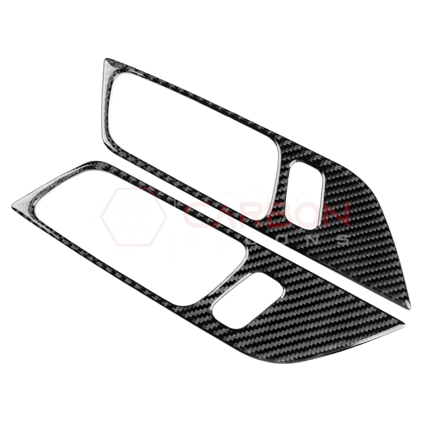 Real Carbon Fiber Interior Door Handle Trim Overlay for 2024+ Ford Mustang