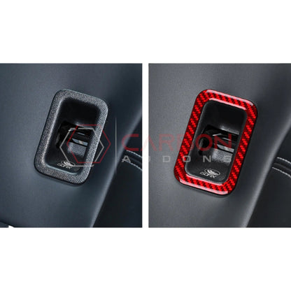 Real Carbon Fiber Rear Child Seat Anchor Trim Overlay for 2024+ Ford Mustang