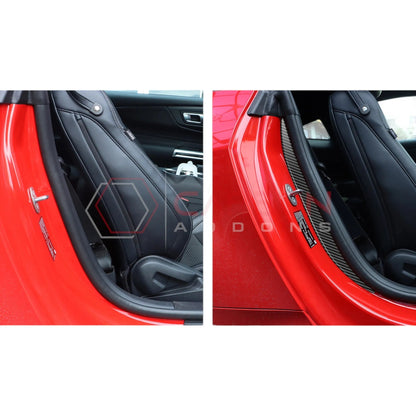 2024+ S650 Mustang Real Carbon Fiber Door Jam Trim Overlays