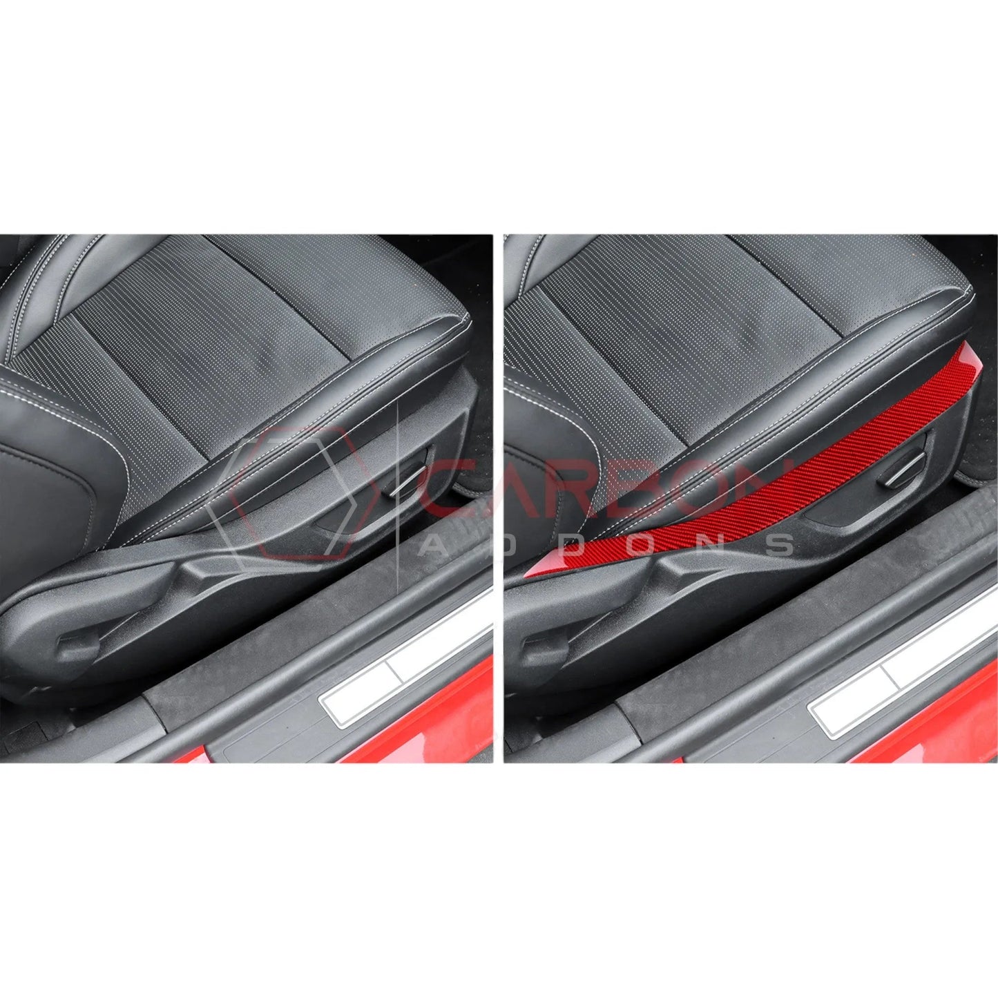 2024+ S650 Mustang Real Carbon Fiber Seat Control Upper Trim Overlay