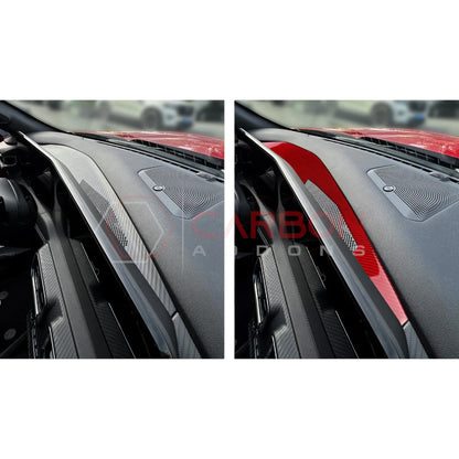 2024+ S650 Mustang Real Carbon Fiber Behind Screen Top Dash Trim Overlay