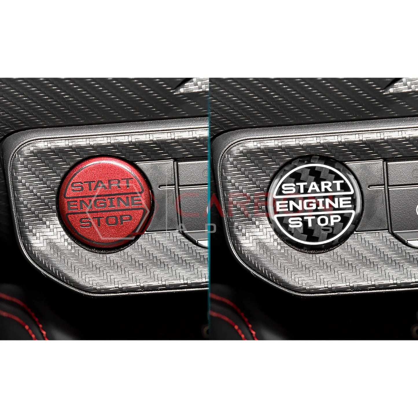 Real Carbon Fiber Start/Stop Button Cover for 2024+ Ford Mustang
