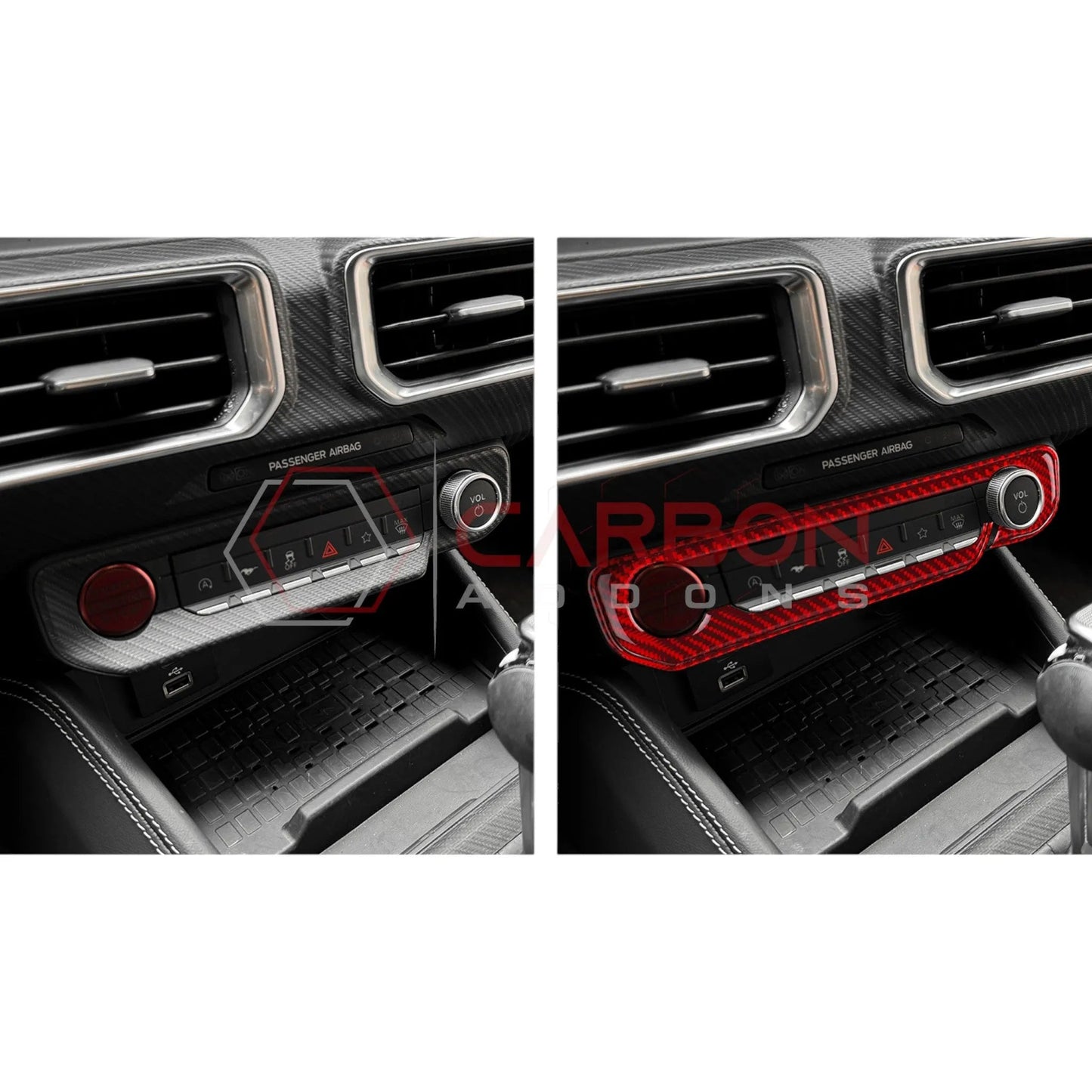 2024+ S650 Mustang Real Carbon Fiber Start and Control Button Trim Overlay