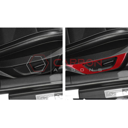 2024+ S650 Mustang Real Carbon Fiber Seat Control Outer Trim Overlay