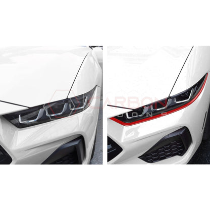 2024+ S650 Mustang Exterior Real Carbon Fiber Headlight Decorative Strip Overlay