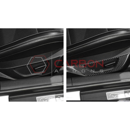 2024+ S650 Mustang Real Carbon Fiber Seat Control Outer Trim Overlay