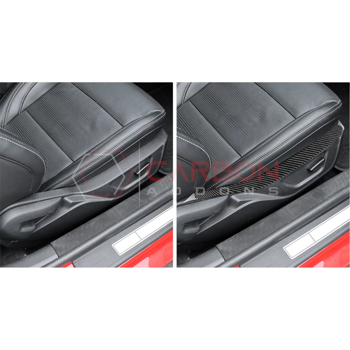2024+ S650 Mustang Real Carbon Fiber Seat Control Upper Trim Overlay