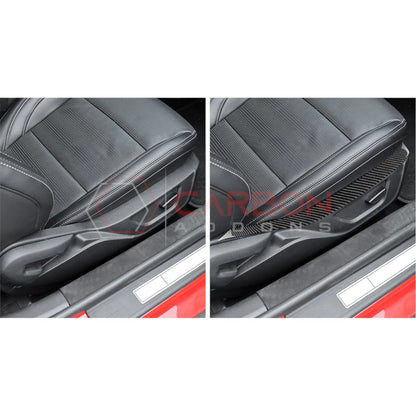 2024+ S650 Mustang Real Carbon Fiber Seat Control Upper Trim Overlay