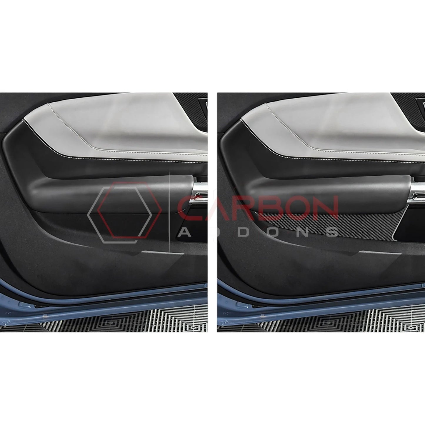 2024+ S650 Mustang Real Carbon Fiber Door Lower Panel Trim Overlay